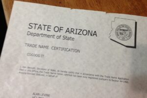 State of AZ Trade Certificate